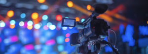Image of video camera at a live event
